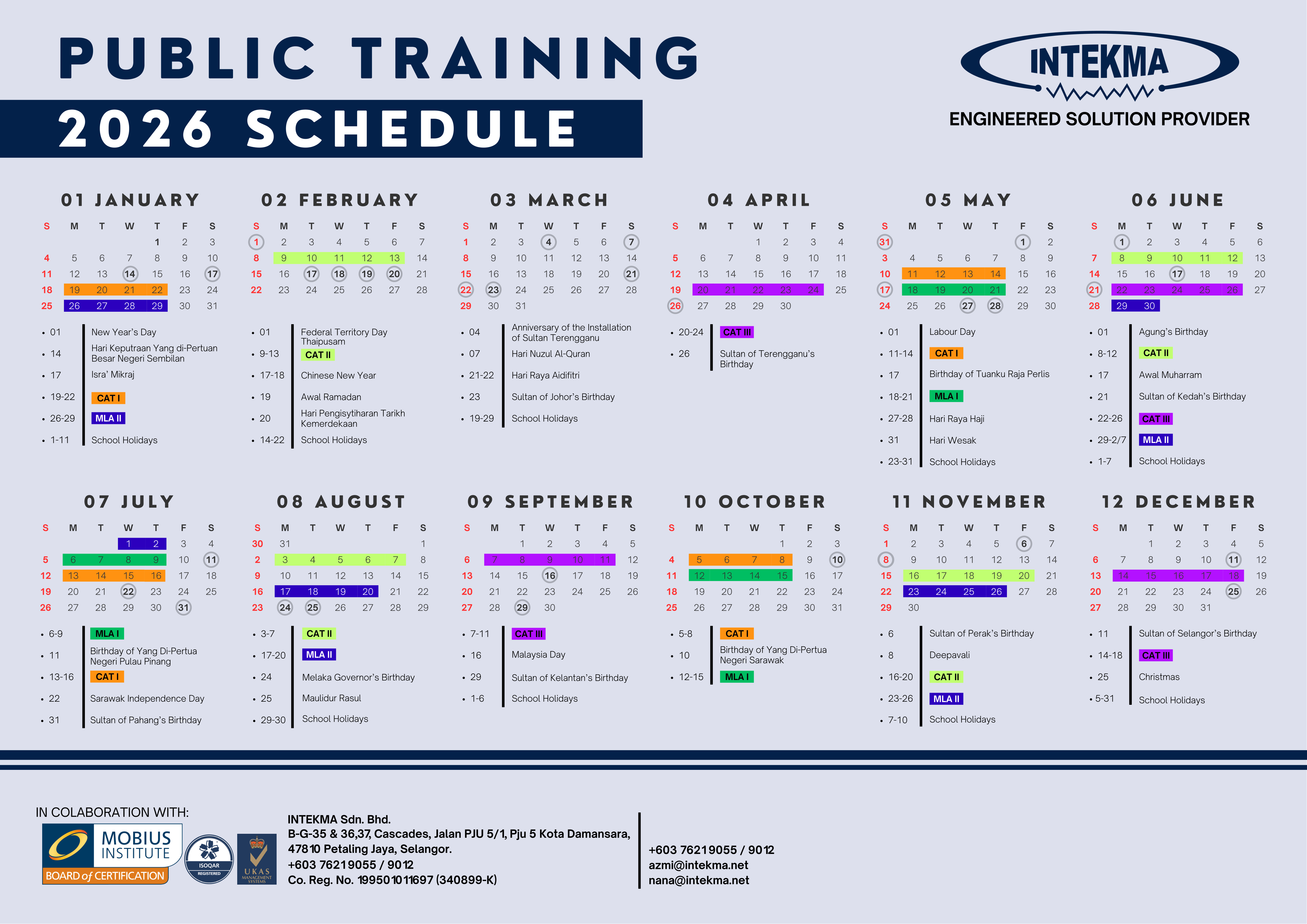 Public Training Schedule 2026